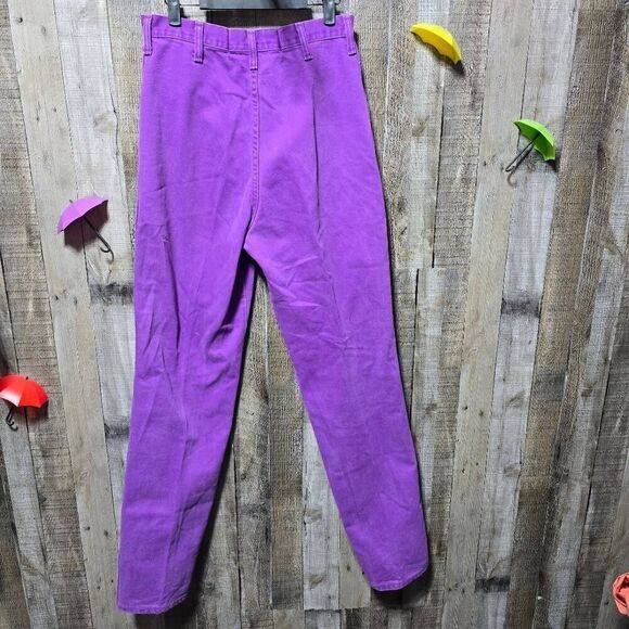 Wrangler Purple Vintage 80s High Rise Strauggt Leg Mom Jeans - Picture 2 of 3